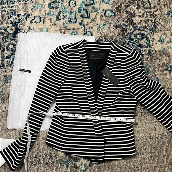 NWT BCBGMaxAzria Monochrome Striped blazer Jacket Hendrix - Picture 7 of 17